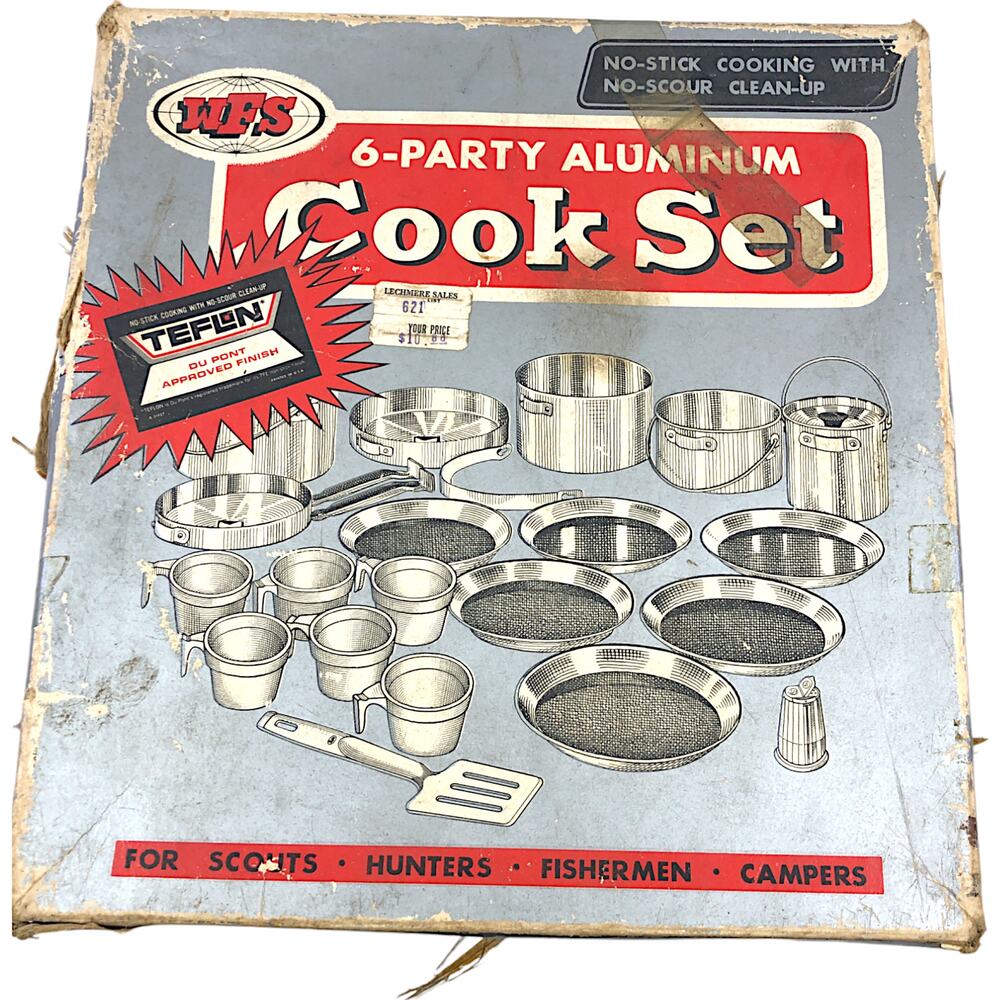 WFS 6-Party Aluminum Cook Set Portable - Vintage 90s